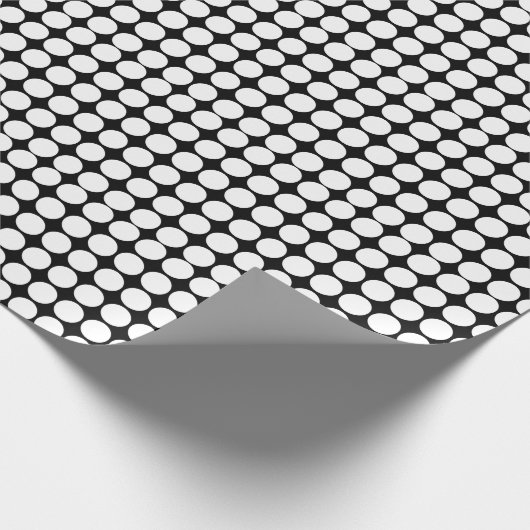 White Polka Dots on Black Cadeaupapier (Hoek)