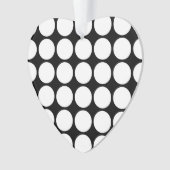 White Polka Dots on Black Ornament (voorkant)