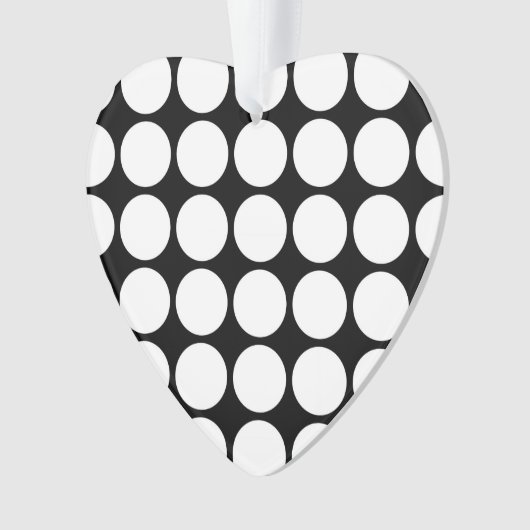 White Polka Dots on Black Ornament (voorkant)