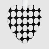 White Polka Dots on Black Ornament (voorkant)