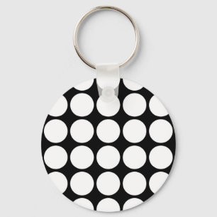 White Polka Dots on Black Sleutelhanger