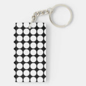 White Polka Dots on Black Sleutelhanger (achterkant)