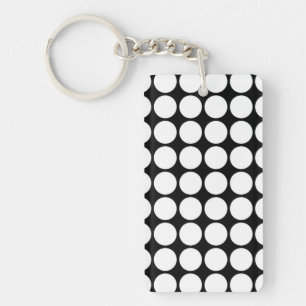 White Polka Dots on Black Sleutelhanger