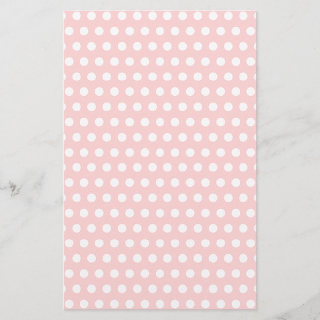 White Polka Dots on Bleek Pink (Voorkant)