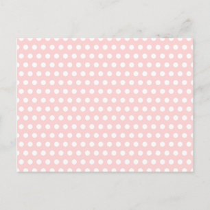 White Polka Dots on Bleek Pink Briefkaart
