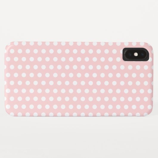 White Polka Dots on Bleek Pink Case-Mate iPhone Case (Achterkant (horizontaal))