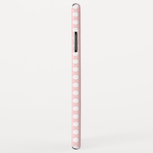 White Polka Dots on Bleek Pink Case-Mate iPhone Case (Achterkant/rechts)
