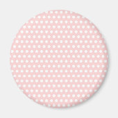 White Polka Dots on Bleek Pink Magneet (Voorkant)