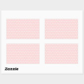 White Polka Dots on Bleek Pink Rechthoekige Sticker (Vel)