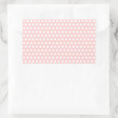 White Polka Dots on Bleek Pink Rechthoekige Sticker (Tas)