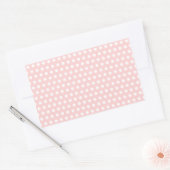 White Polka Dots on Bleek Pink Rechthoekige Sticker (Envelop)