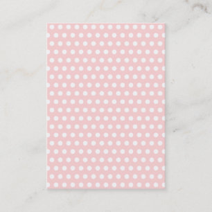 White Polka Dots on Bleek Pink Visitekaartje