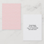 White Polka Dots on Bleek Pink Visitekaartje (Voorkant / Achterkant)