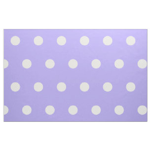 White Polka Dots on Blue Lila Stof