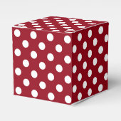 White Polka Dots on Crimson Red Bedankdoosjes (Voorkant Zijde)