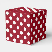 White Polka Dots on Crimson Red Bedankdoosjes (Achterkant)