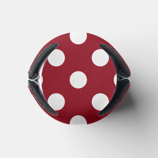 White Polka Dots on Crimson Red Blikjeskoeler (Bodem)
