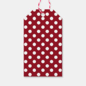 White Polka Dots on Crimson Red Cadeaulabel (Voorkant)