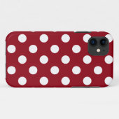 White Polka Dots on Crimson Red Case-Mate iPhone Case (Achterkant (horizontaal))