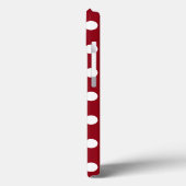 White Polka Dots on Crimson Red Case-Mate iPhone Case (Achterkant / Links)