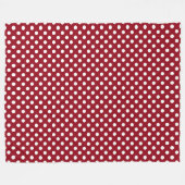 White Polka Dots on Crimson Red Fleece Deken (Voorkant (Horizontaal))