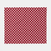 White Polka Dots on Crimson Red Fleece Deken (Voorkant (Horizontaal))