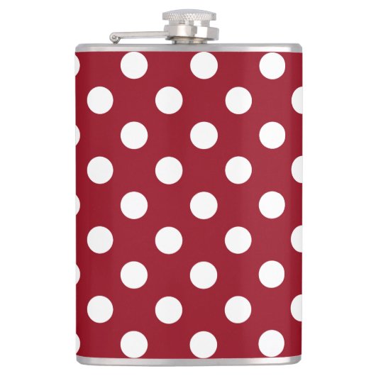 White Polka Dots on Crimson Red Heupfles (Voorkant)