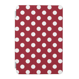 White Polka Dots on Crimson Red iPad Mini Cover