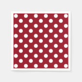 White Polka Dots on Crimson Red Servet (Voorkant)