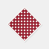 White Polka Dots on Crimson Red Servet (Hoek)