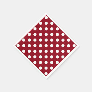 White Polka Dots on Crimson Red Servet
