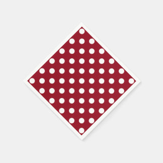 White Polka Dots on Crimson Red Servet