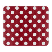 White Polka Dots on Crimson Red Snijplank (Voorkant)