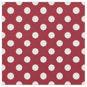 White Polka Dots on Crimson Red Stof