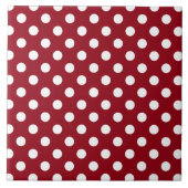 White Polka Dots on Crimson Red Tegeltje (Voorkant)
