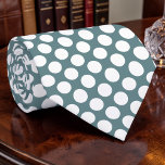 White Polka Dots on Dusty Blue Custom Necktie Stropdas<br><div class="desc">This custom necktie features a timeless design of crisp white polka dots elegantly set against a sophisticated dusty blue background. Perfect for adding a touch of personality and style to any outfit, this necktie is a versatile accessory that transitions seamlessly from the office to special occasions. Made with quality materials,...</div>