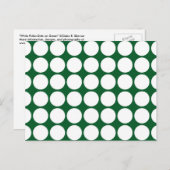 White Polka Dots on Green Briefkaart (Voorkant / Achterkant)