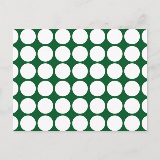 White Polka Dots on Green Briefkaart (Voorkant)