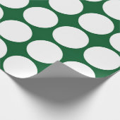 White Polka Dots on Green Cadeaupapier (Hoek)