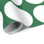 White Polka Dots on Green Cadeaupapier (Rol Hoek)