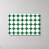 White Polka Dots on Green Canvas Afdruk (Voorkant)