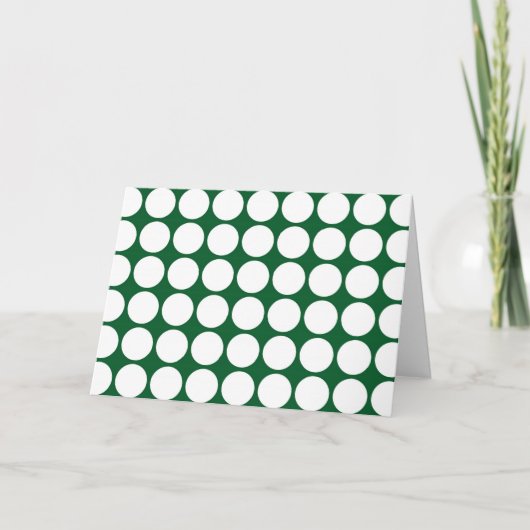 White Polka Dots on Green Kaart (Voorkant)