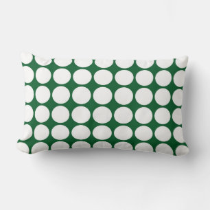 White Polka Dots on Green Kussen