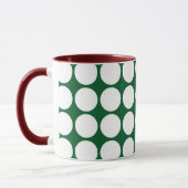 White Polka Dots on Green Mok (Links)