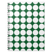 White Polka Dots on Green Notitieboek (Voorkant)