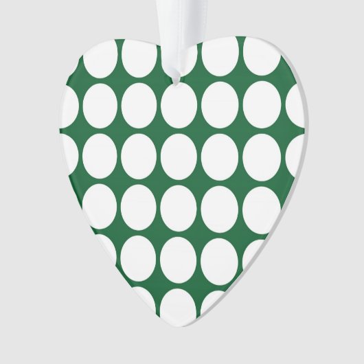 White Polka Dots on Green Ornament (voorkant)
