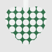 White Polka Dots on Green Ornament (voorkant)