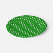 White Polka Dots on Green Papieren Bordje (Gekanteld)