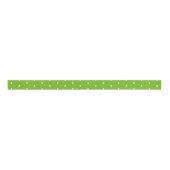 White Polka Dots on Green Ribbon Grosgrain Lint (Voorkant)