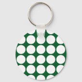 White Polka Dots on Green Sleutelhanger (Voorkant)